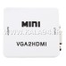مبدل VGA F به HDMI F مدل Mini / با AUDIO F / به همراه درگاه و کابل mini USB / کیفیت عالی 
